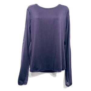 Victoria Sport Womens Large Body Wick Top Sheer Back Long Sleeve Running